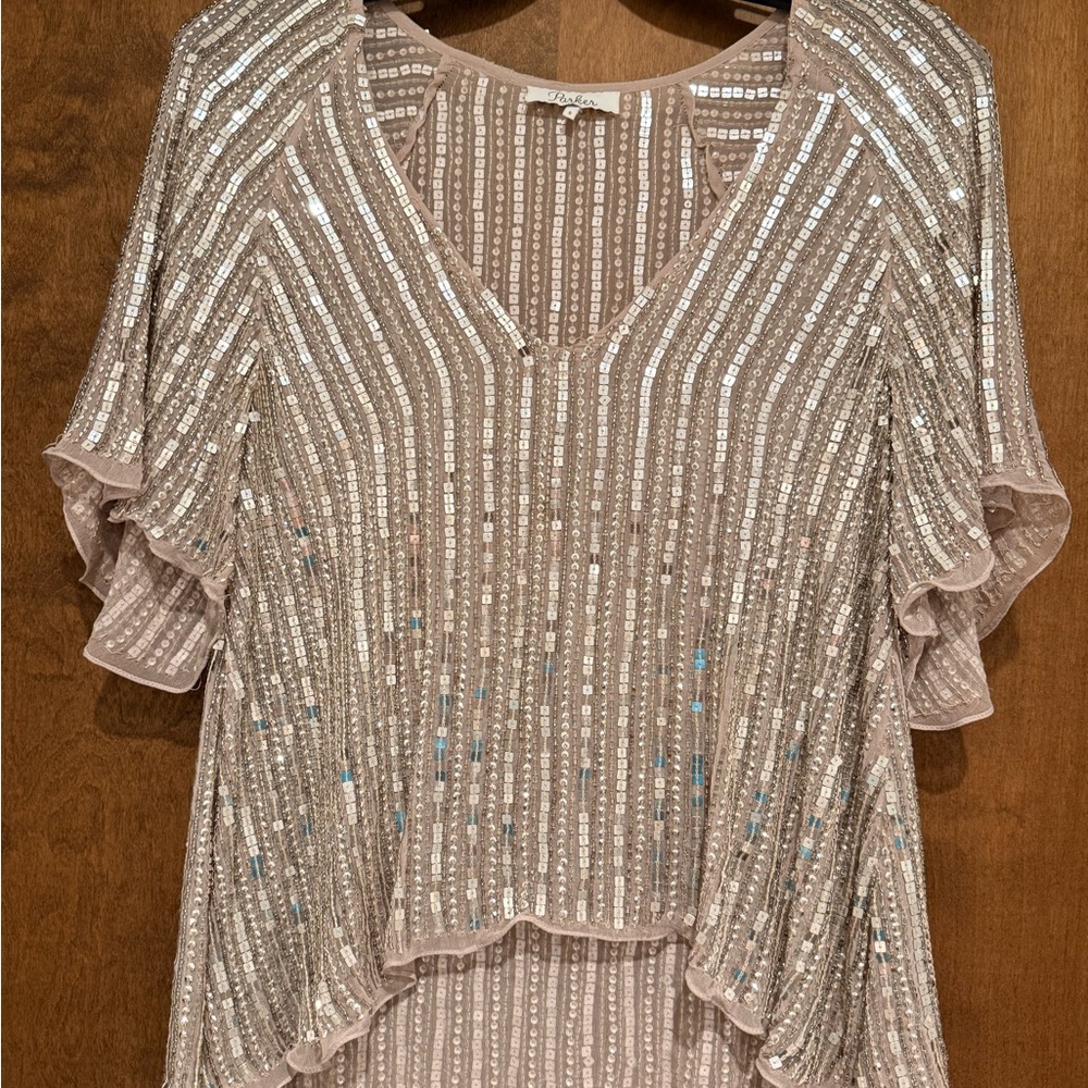 Elegant “Parker” Sequin Striped Top Size S